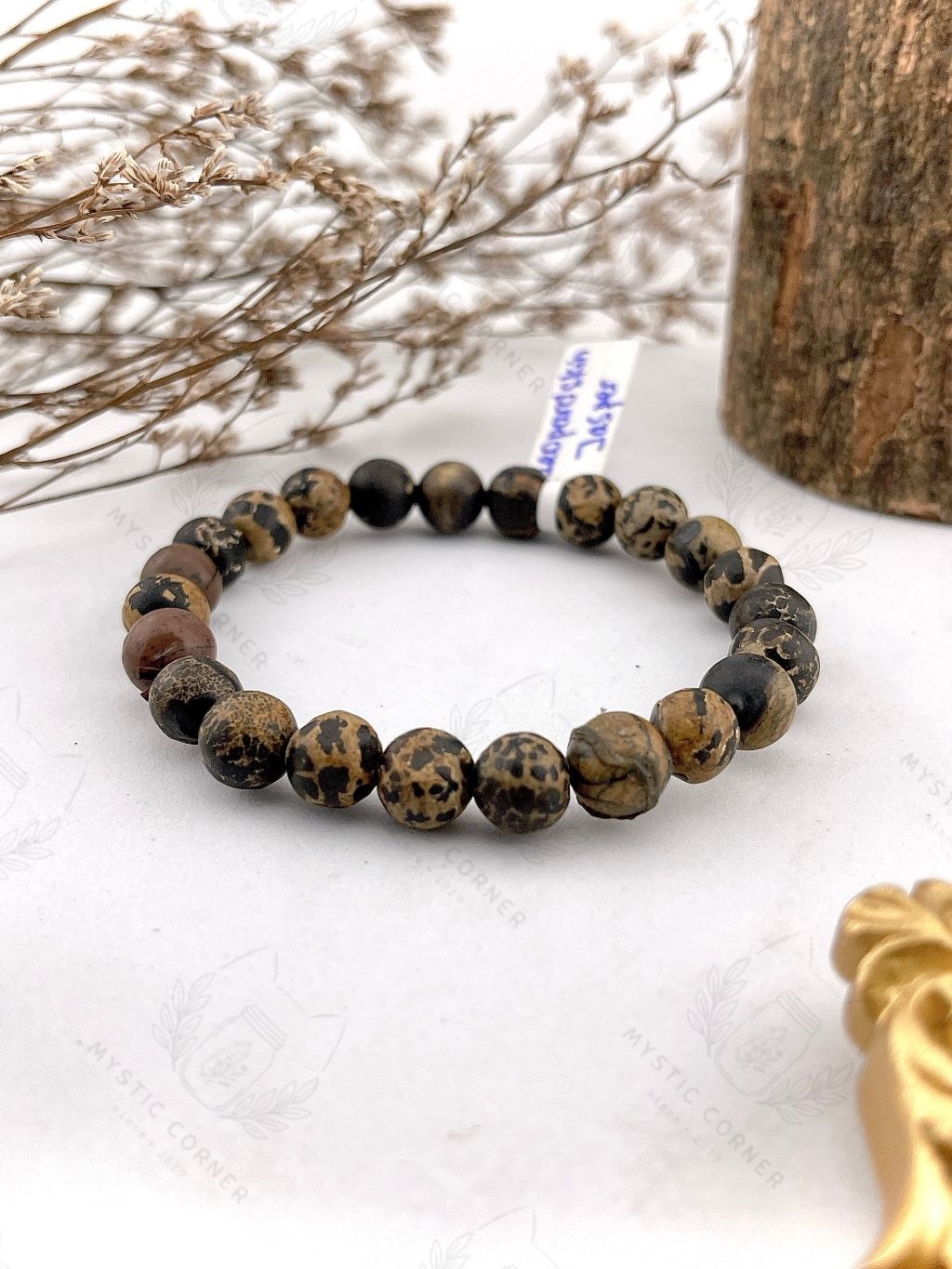 Vòng tay đá phong thuỷ Leopard Skin Jasper hỗ trợ tốt về cả mặt thể chất và tinh thần