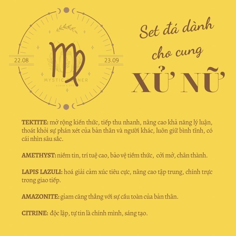 Set đá may mắn cho Xử Nữ, đá thạch anh, đá thanh tẩy bài Tarot, đá phong thuỷ