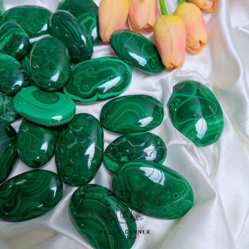 Malachite Palm (đá khổng tước) đá hỗ trợ may mắn, công việc, mở rộng trái tim đá năng lượng, đá phong thủy