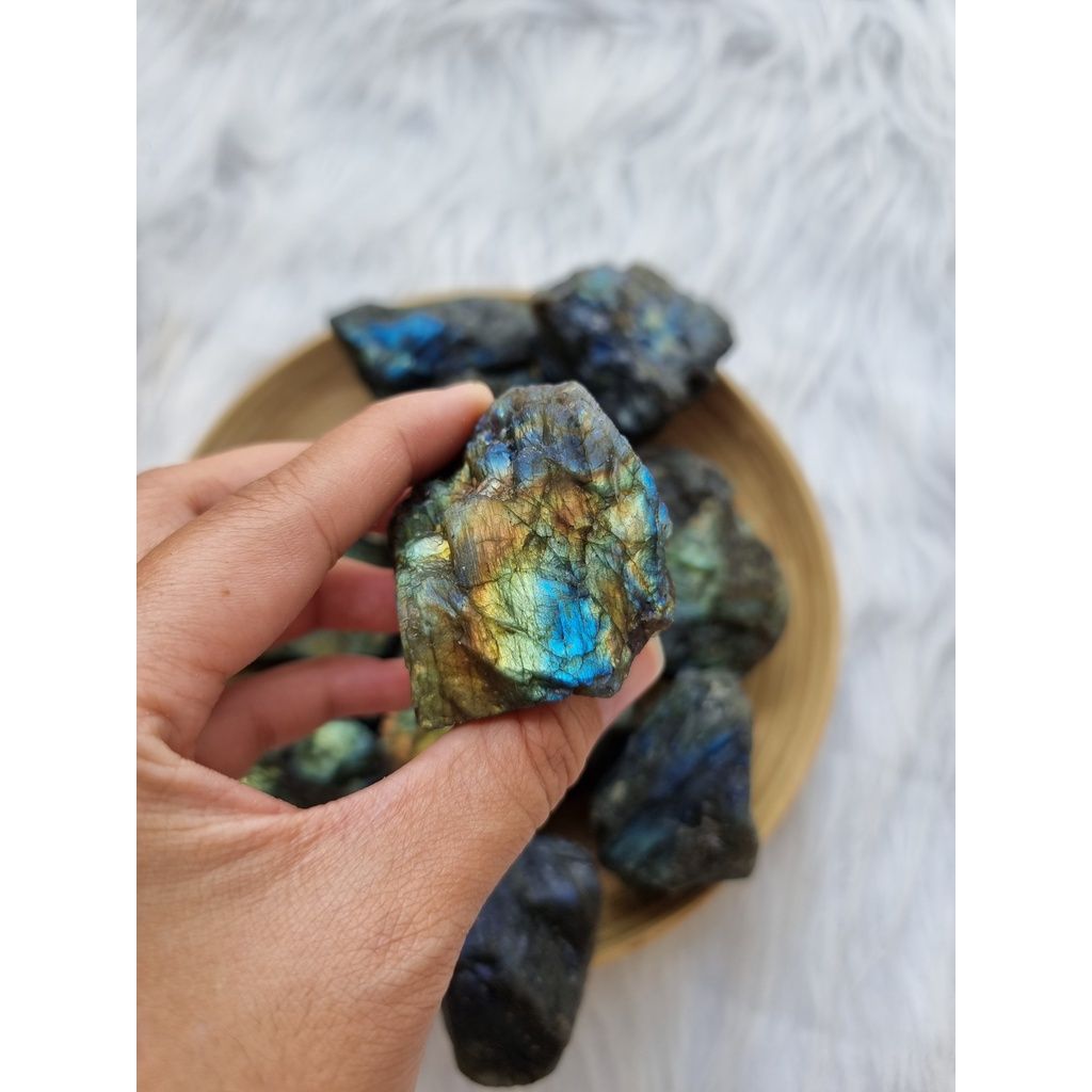 Viên đá thô to Labradorite (Đá xà cừ - Hắc Nguyệt Quang) đá thanh tẩy Tarot, Reiki, đá thạch anh phong thủy
