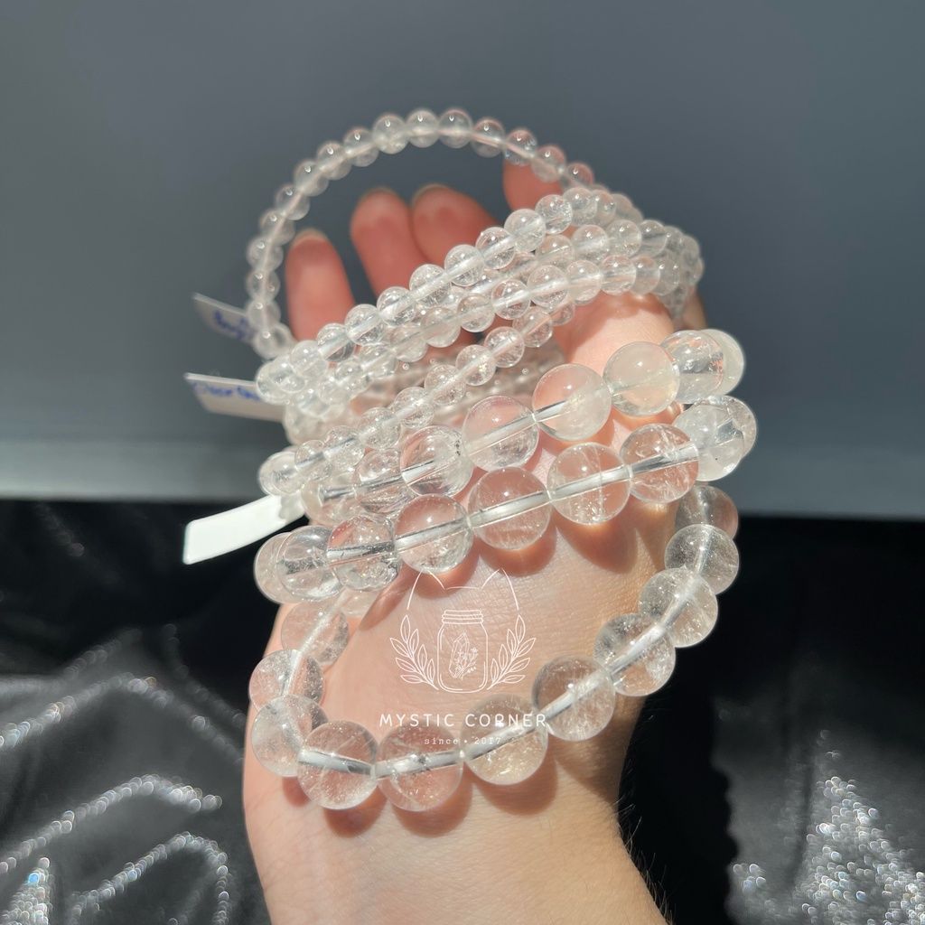 Vòng tay đá phong thuỷ Thạch Anh Trắng (Clear Quartz)