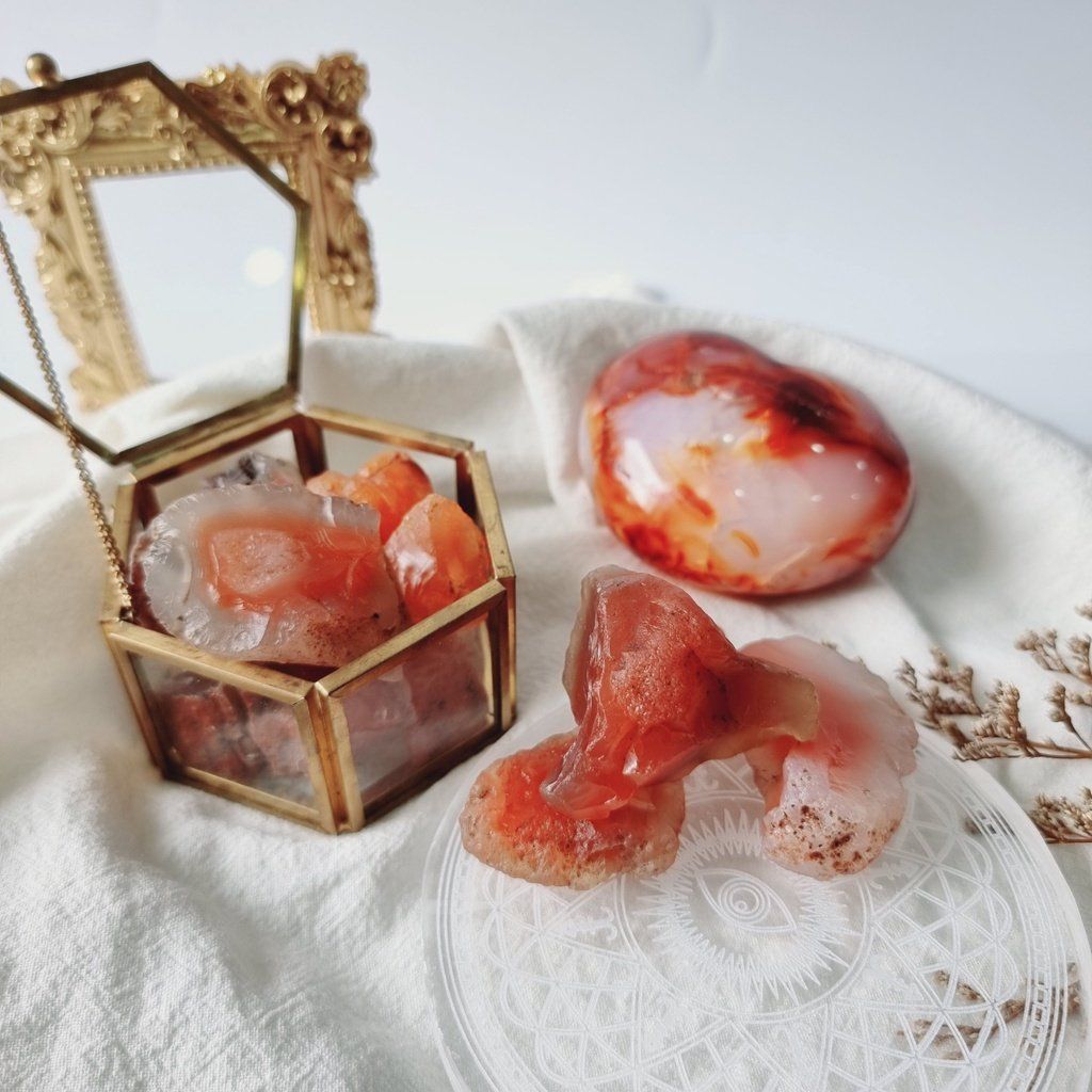 Viên đá thô mã não Carnelian (Carnelian Agate) đá thanh tẩy Tarot, Reiki, phong thủy, thiền định