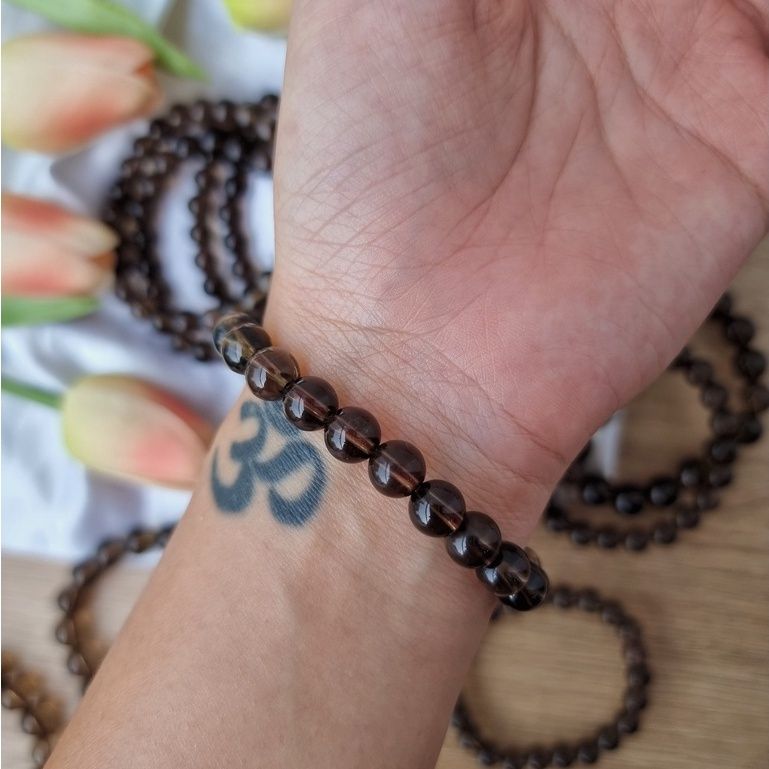 Vòng tay đá thạch anh Khói (Smoky Quartz Bracelet) hỗ trợ bảo vệ