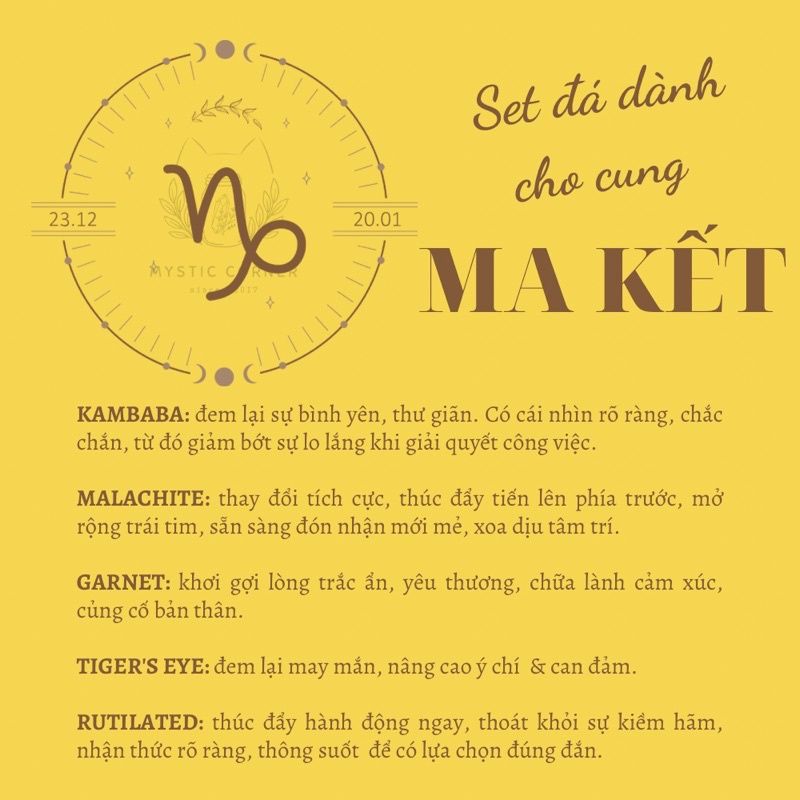 Set đá may mắn dành cho Ma Kết, đá thạch anh, đá thanh tẩy bài Tarot, đá phong thuỷ