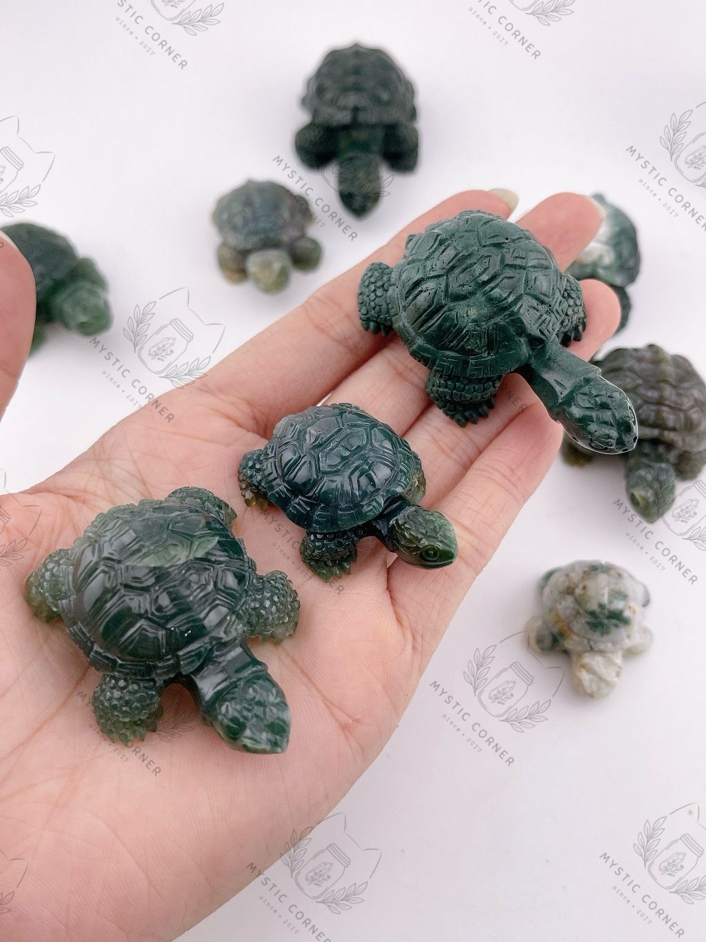 Tượng rùa phong thuỷ đá mã não, jasper tự nhiên mang ý nghĩa bảo vệ may mắn, tài lộc