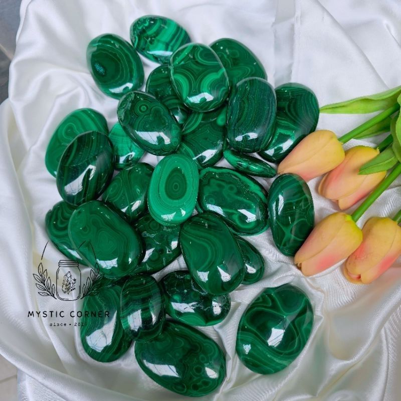Malachite Palm (đá khổng tước) đá hỗ trợ may mắn, công việc, mở rộng trái tim đá năng lượng, đá phong thủy
