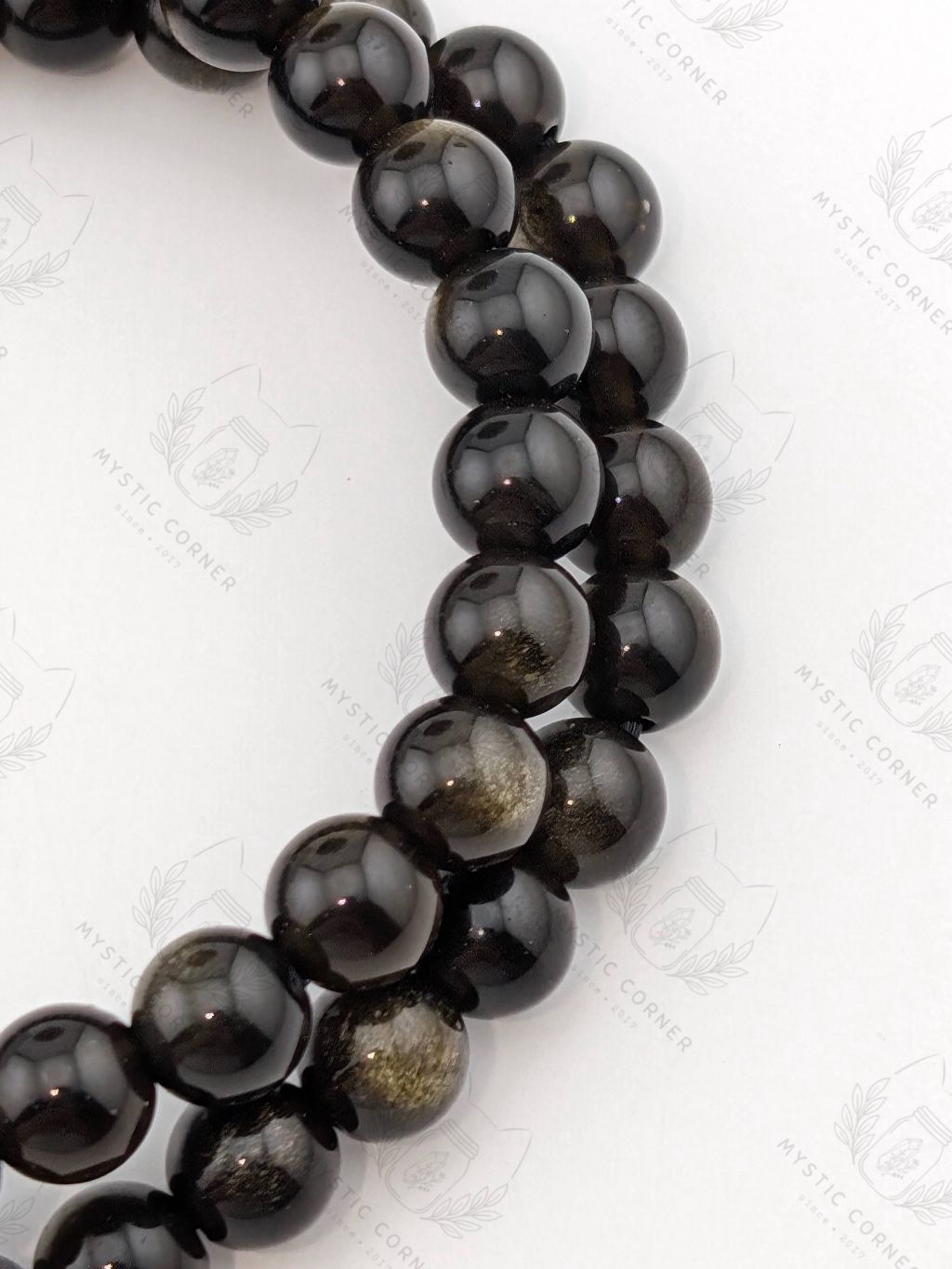 Vòng tay phong thuỷ Obsidian Bracelet, Golden / Silver Obsidian 6li, vòng tay đá núi lửa tự nhiên.