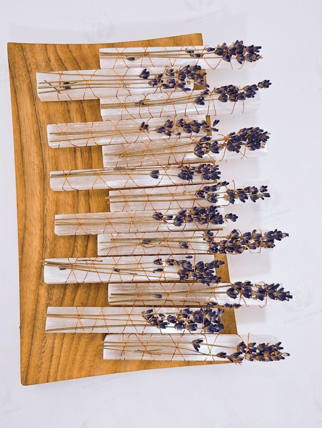 Selenite mix Lavender - thanh Selenite mix Thảo Mộc thanh tẩy, hỗ trợ giải phóng năng lượng, đá thạch anh, đá phong thủy