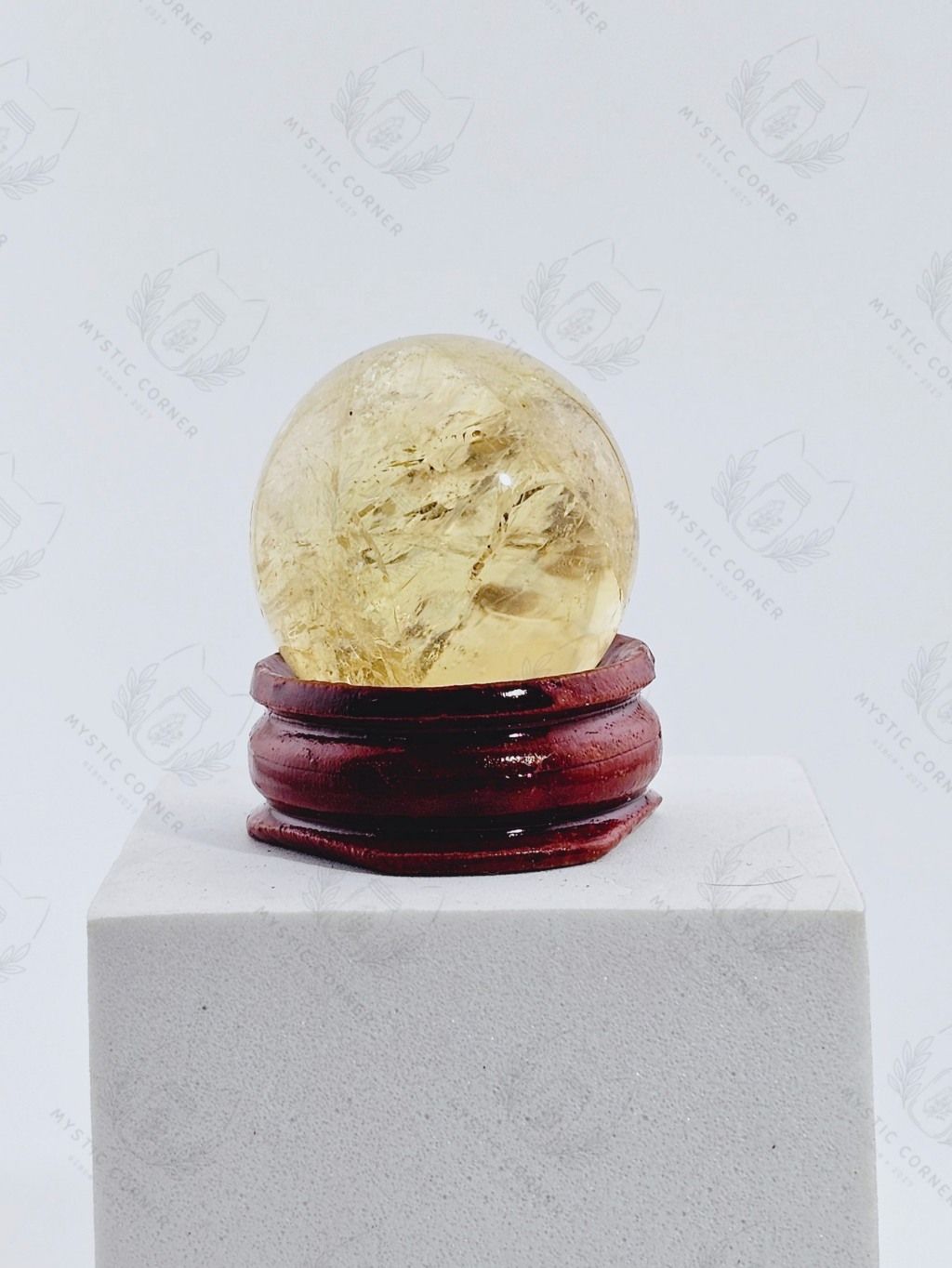 Cầu đá thạch anh Vàng mini (Citrine) may mắn, đá thanh tẩy trong Tarot, Reiki, thiền định, phong thủy