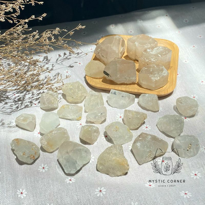 Đá Topaz trắng thô, đá thanh tẩy, viên đá chuyển biến năng lượng tiêu cực thành tích cực