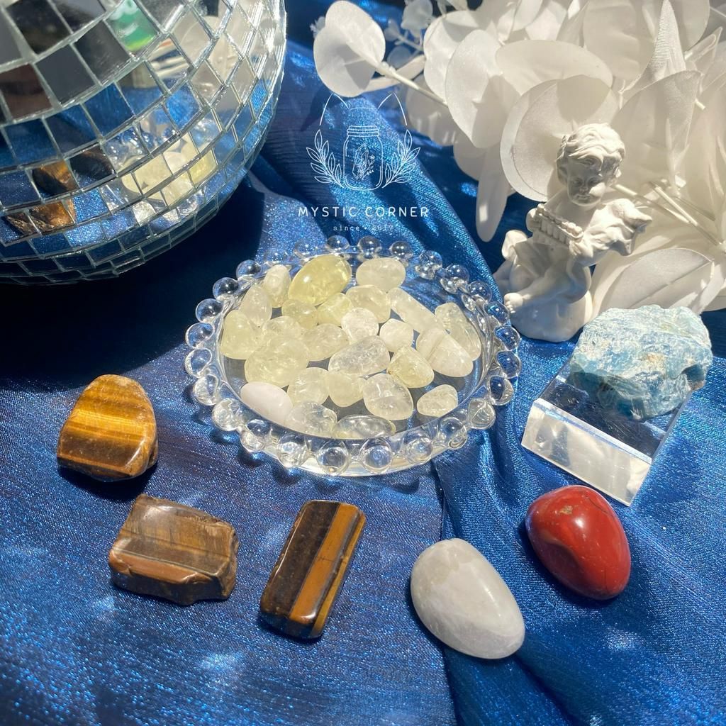 Set đá may mắn cho Song Tử, đá thạch anh, đá thanh tẩy bài Tarot, đá phong thuỷ