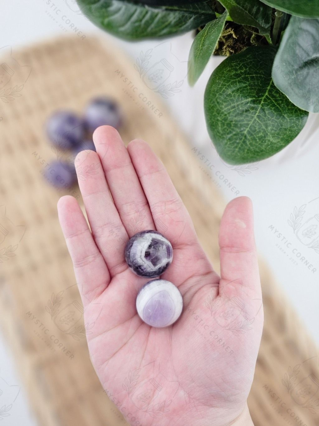 Cầu đá thạch anh Tím mini (Dream Amethyst ) làm Grid, đá thanh tẩy Tarot, Reiki, thiền định, đá phong thủy