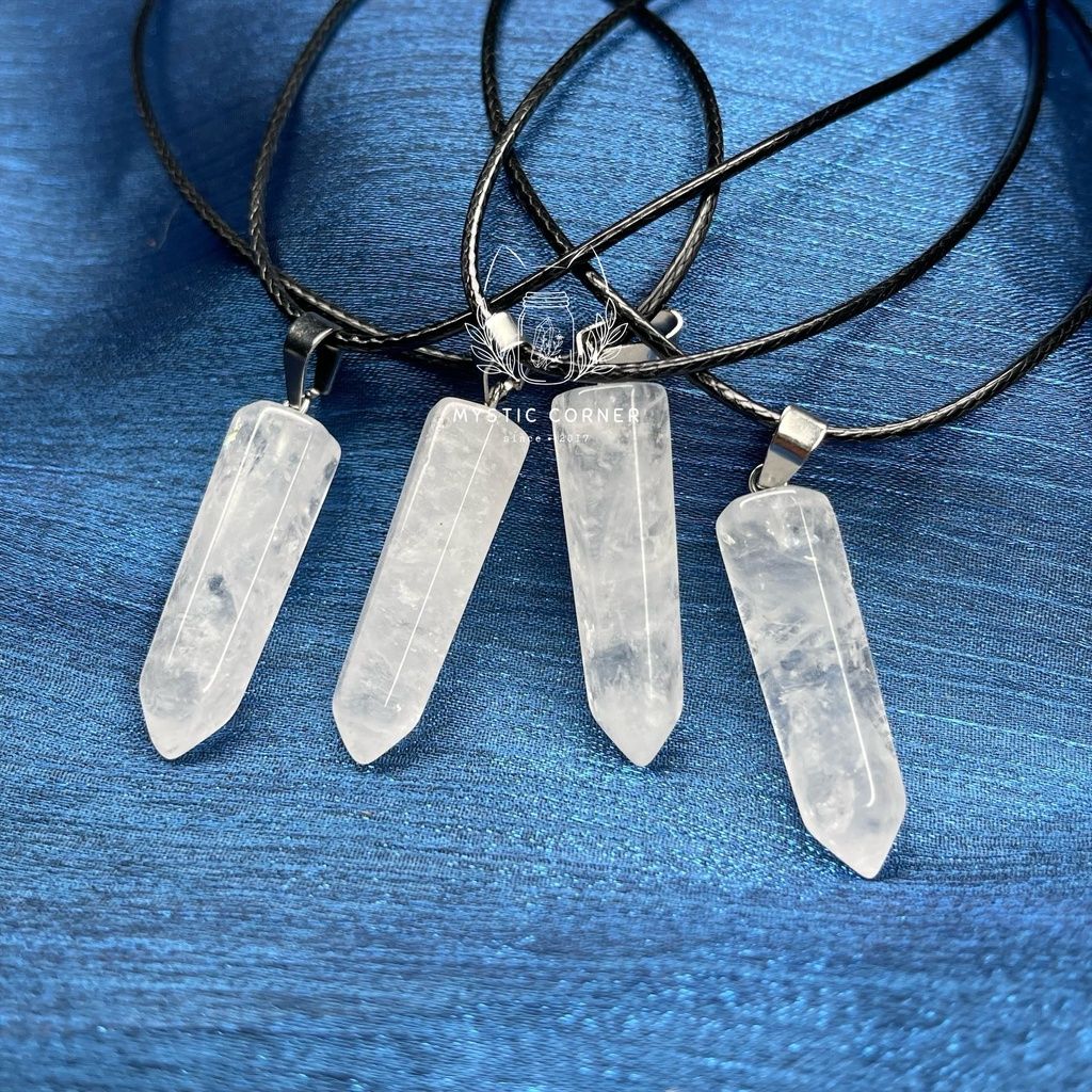 Vòng cổ đá thạch anh Trắng Clear Quartz, vòng đá bảo vệ, vòng đá năng lượng