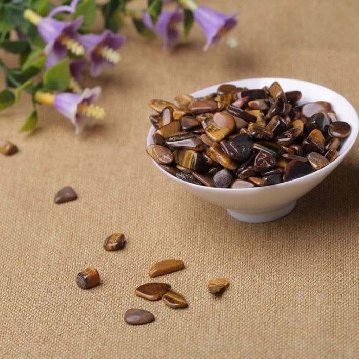 Vụn đá thanh tẩy Mắt Hổ (Tiger's Eye) tự nhiên dùng trong thanh tẩy bài Tarot, thiền định, Reiki, phong thủy