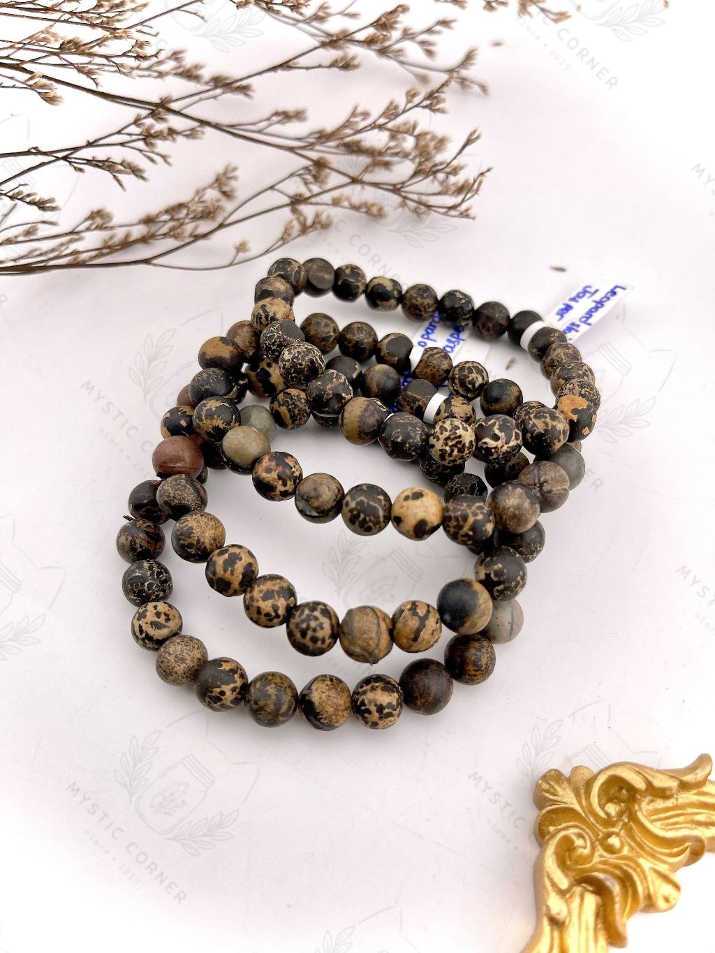 Vòng tay đá phong thuỷ Leopard Skin Jasper hỗ trợ tốt về cả mặt thể chất và tinh thần