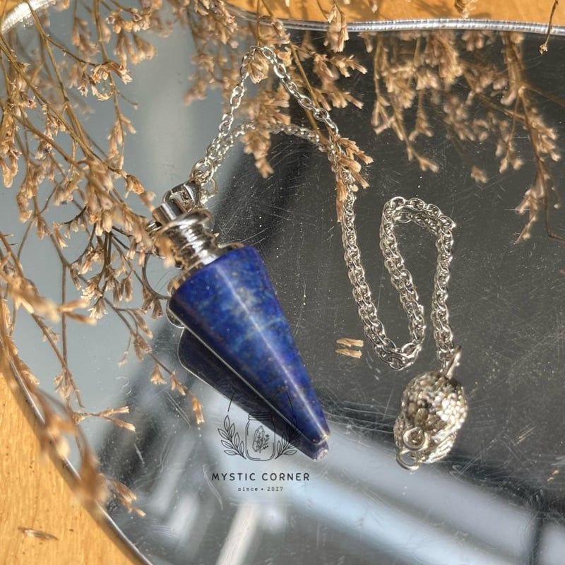 Con lắc cảm xạ đá Lapis Lazuli, crystal pendulum, cảm xạ học, reiki