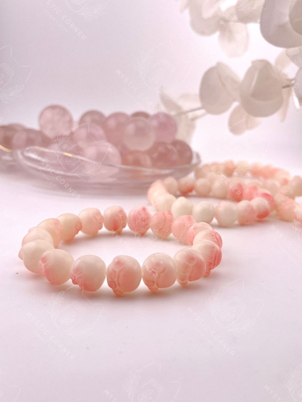 Vòng tay phong thuỷ hạt bồ đề charm chân Mèo hồng dễ thương