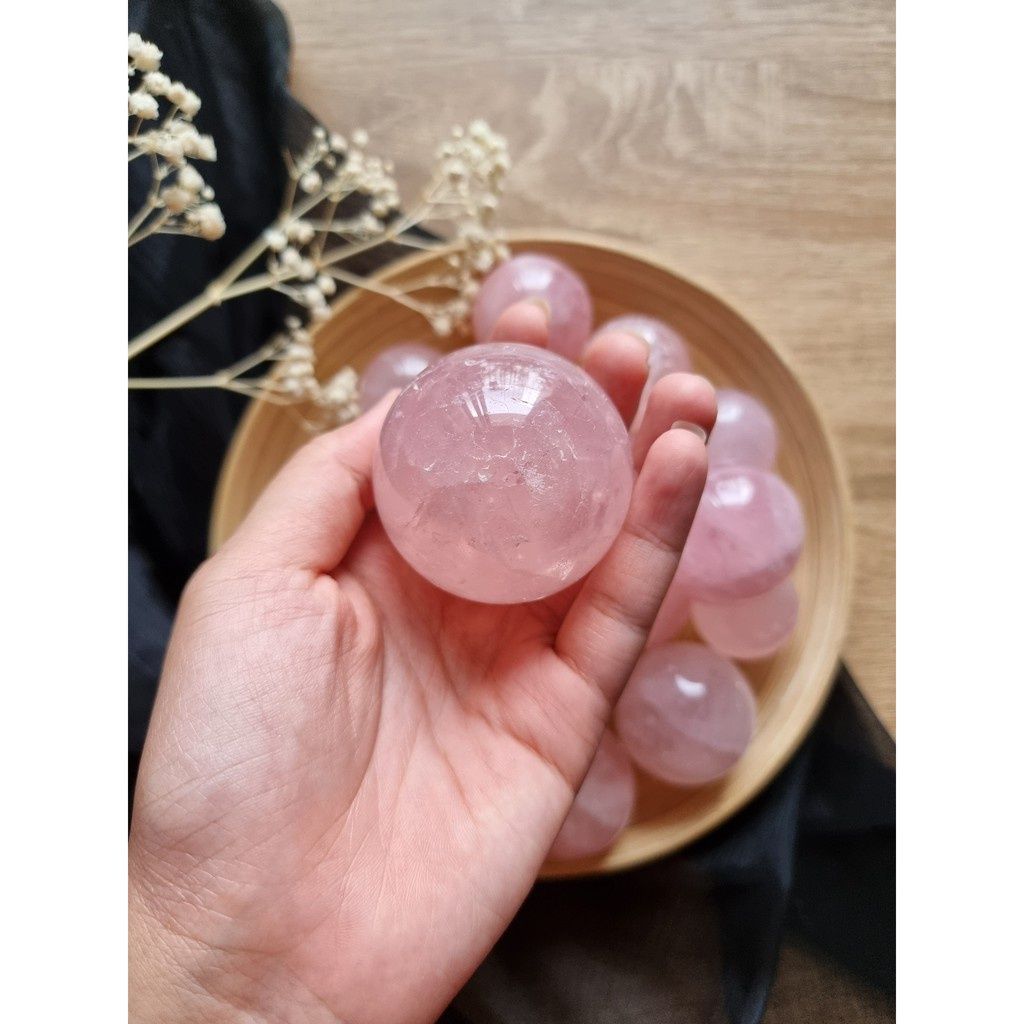 Cầu đá Thạch anh hồng (Rose Quartz) làm Grid, trụ thanh tẩy Tarot, Reiki, thiền định, đá phong thủy