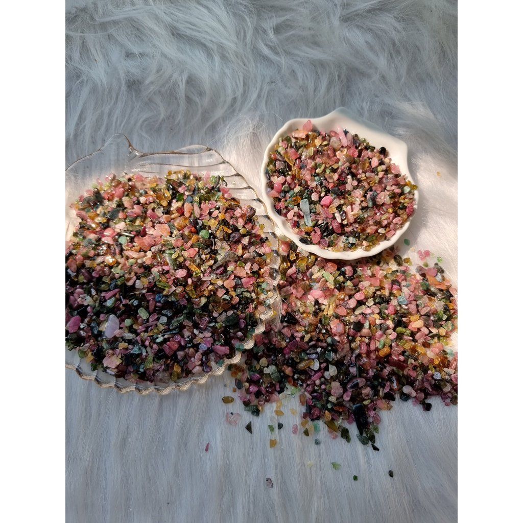 Vụn đá phong thủy Tourmaline đa sắc