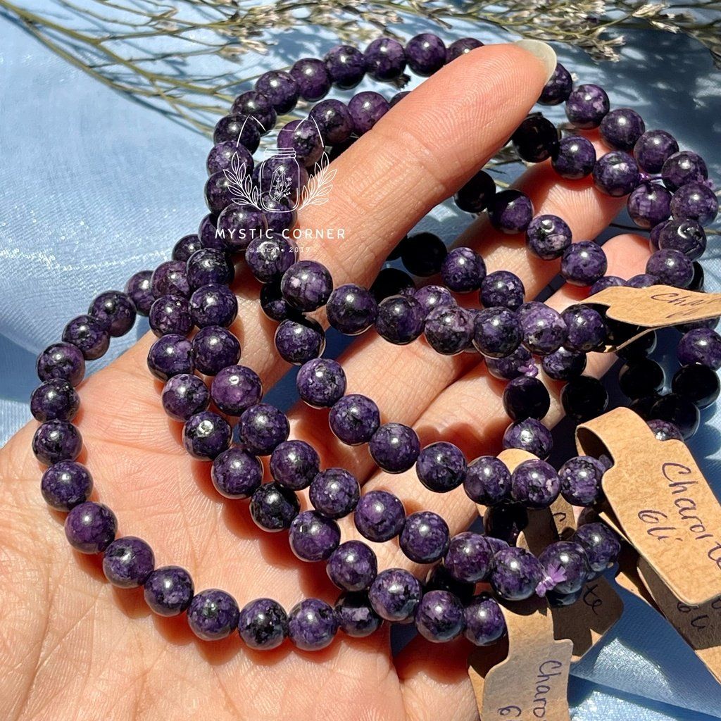 Vòng đá phong thuỷ Đá Mắt Rồng Tím Charoite 6li