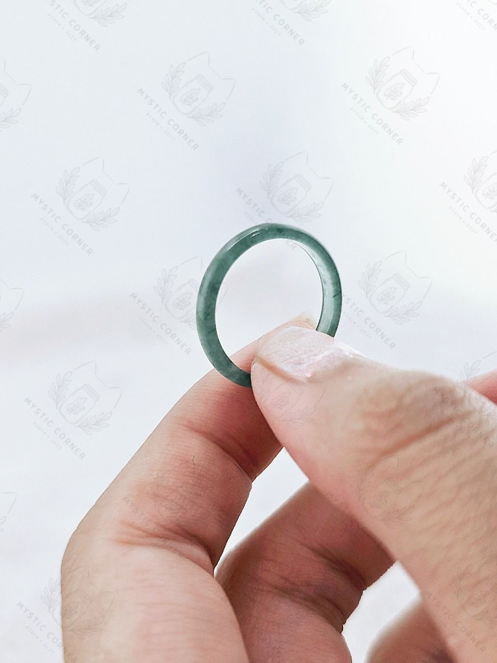 Nhẫn Lam Ngọc Guatemala chất khởi quang băng có bông tuyết chất lượng cao