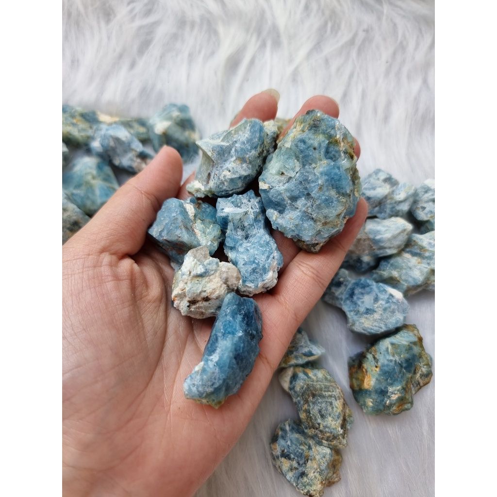 Đá thô Aquamarine (Ngọc Xanh Biển) tự nhiên, đá thanh tẩy dùng trong Tarot, Reiki