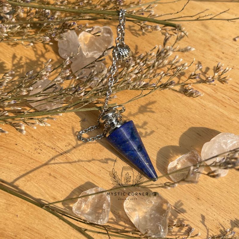 Con lắc cảm xạ đá Lapis Lazuli, crystal pendulum, cảm xạ học, reiki