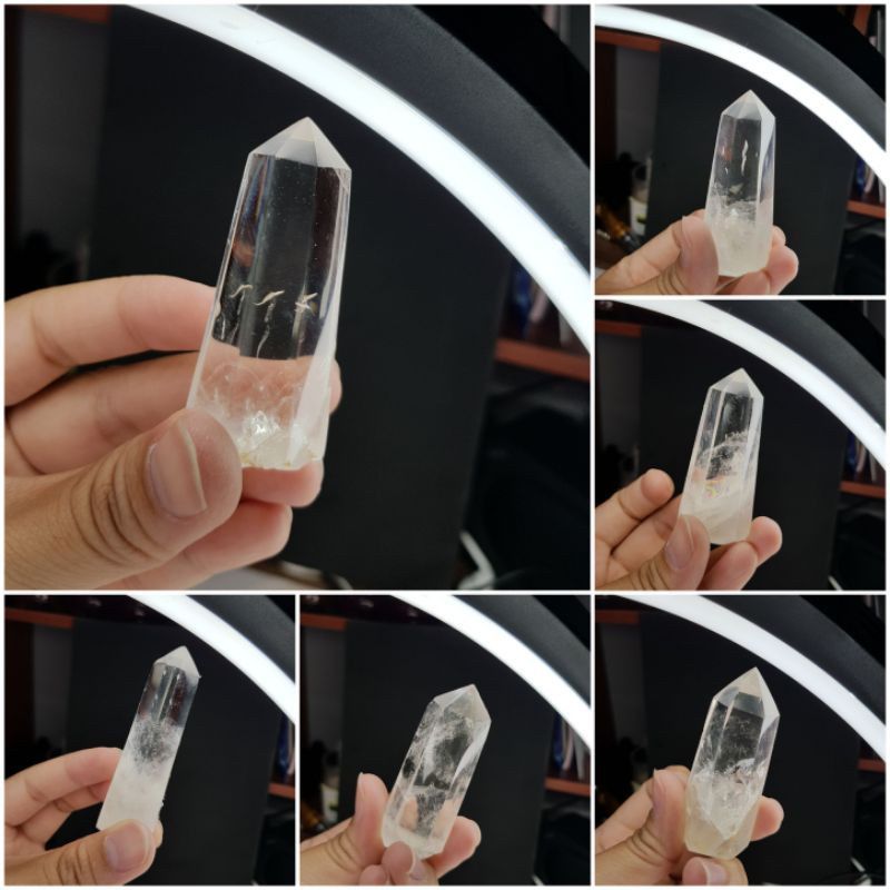 Trụ đá thạch anh Trắng (Clear Quartz) làm Grid, thanh tẩy trong Tarot, Reiki, thiền định, phong thủy