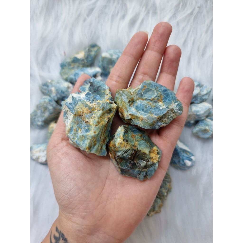 Đá thô Aquamarine (Ngọc Xanh Biển) tự nhiên, đá thanh tẩy dùng trong Tarot, Reiki