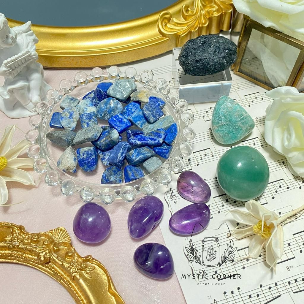 Set đá may mắn cho cung Thiên Bình, đá thạch anh, đá thanh tẩy bài Tarot, đá phong thuỷ