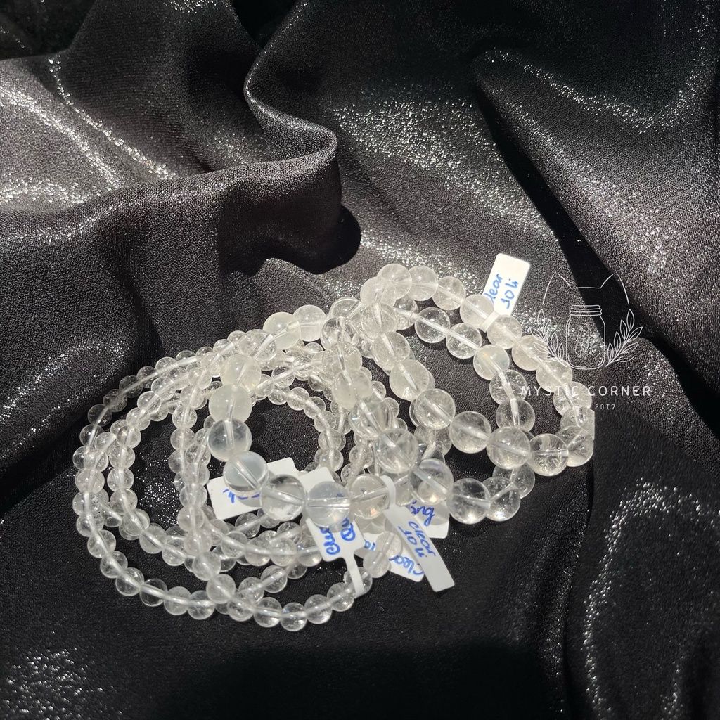 Vòng tay đá phong thuỷ Thạch Anh Trắng (Clear Quartz)