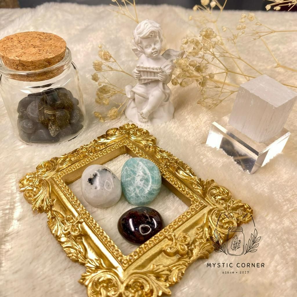 Set đá may mắn cho Cự Giải, đá thạch anh, đá thanh tẩy bài Tarot, đá phong thuỷ