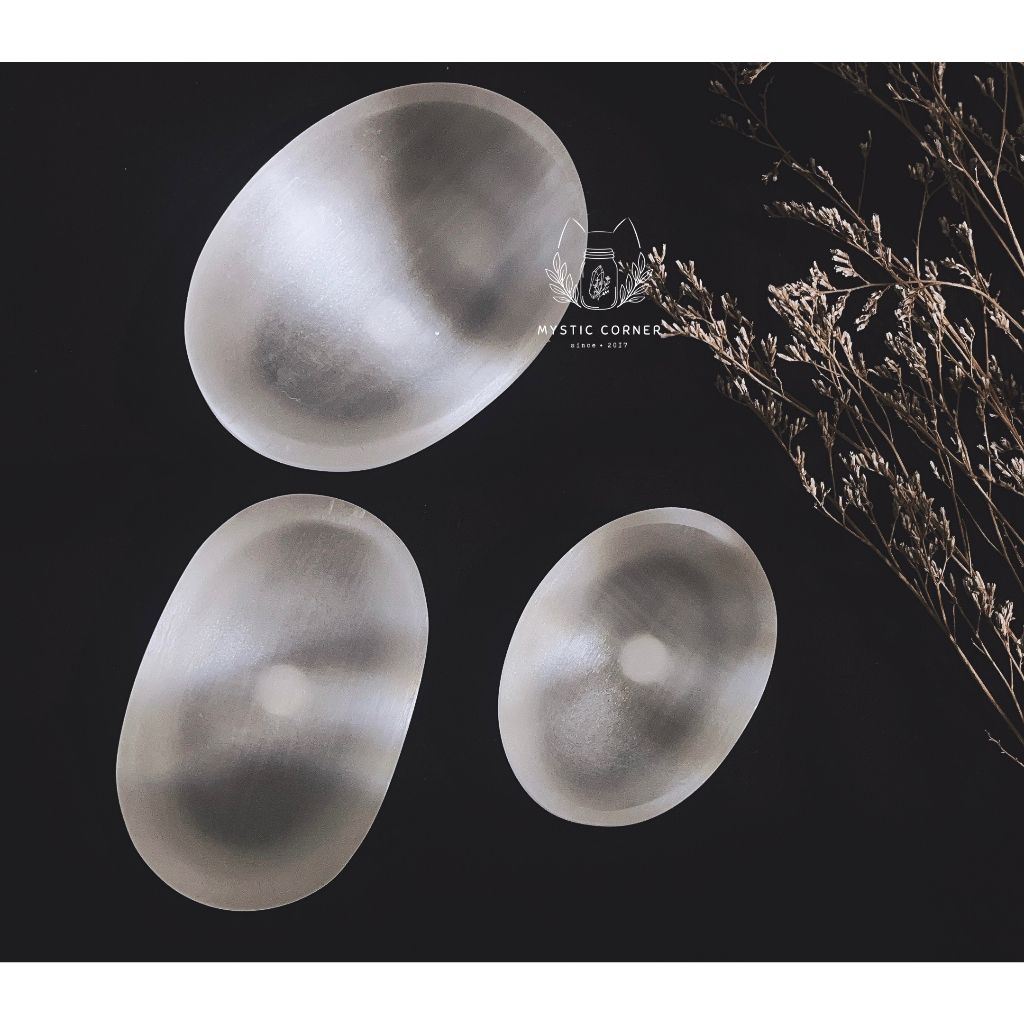 Chén sạc tinh thể Selenite (Selenite bowl), Chén thanh tẩy đá thạch anh, đá phong thủy, Reiki