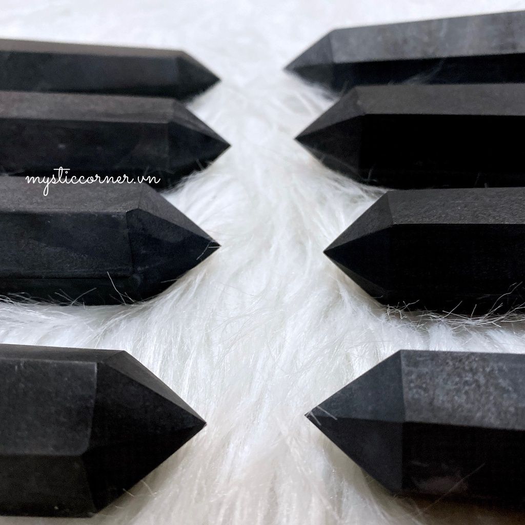 Trụ đá Shungite ngăn chặn bức xạ điện từ, đá năng lượng, đá thanh tẩy, đá phong thủy trong Tarot, Reiki