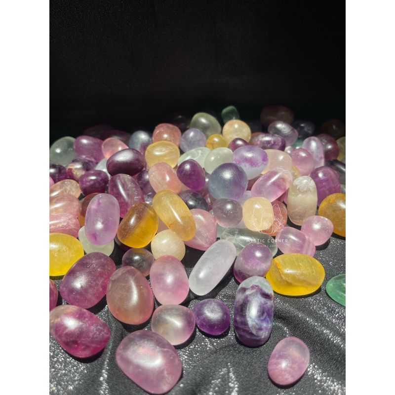 Tumbled viên đá Fluorite tự nhiên, đá thanh tẩy, đá thạch anh, đá phong thuỷ