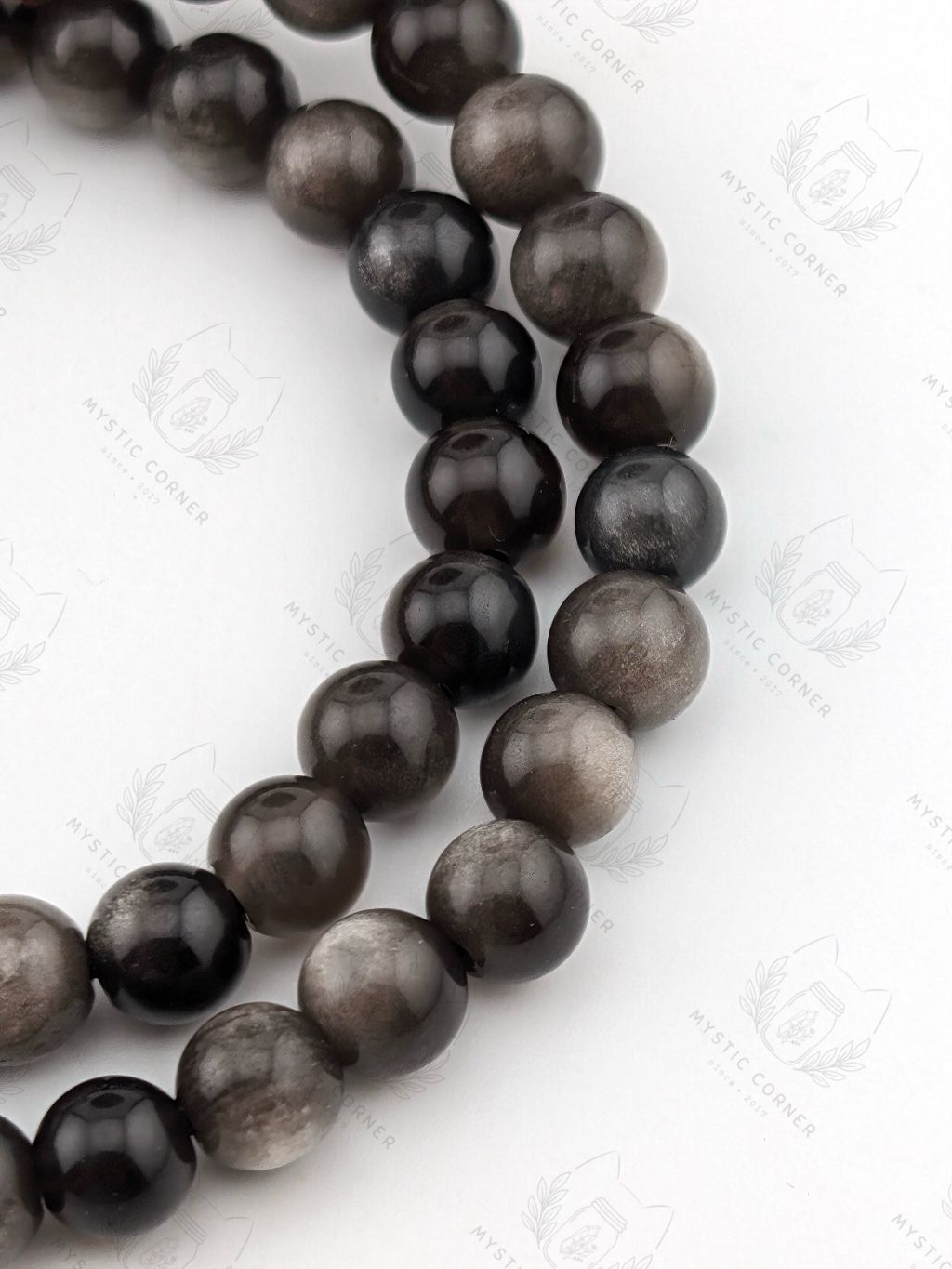 Vòng tay phong thuỷ Obsidian Bracelet, Golden / Silver Obsidian 6li, vòng tay đá núi lửa tự nhiên.
