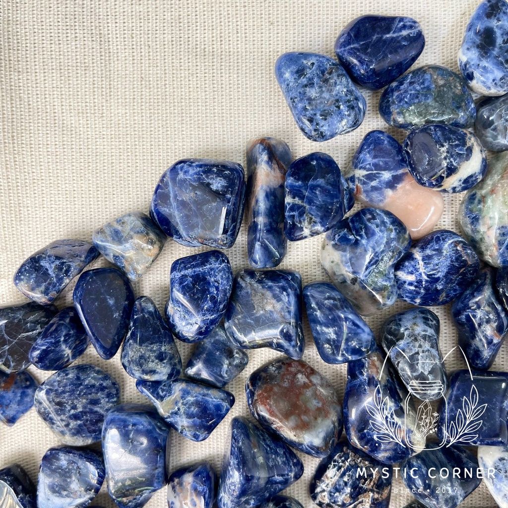 Đá thanh tẩy Sodalite tumbled xanh dương, đá thạch anh dùng trong Tarot, Reiki, phong thủy