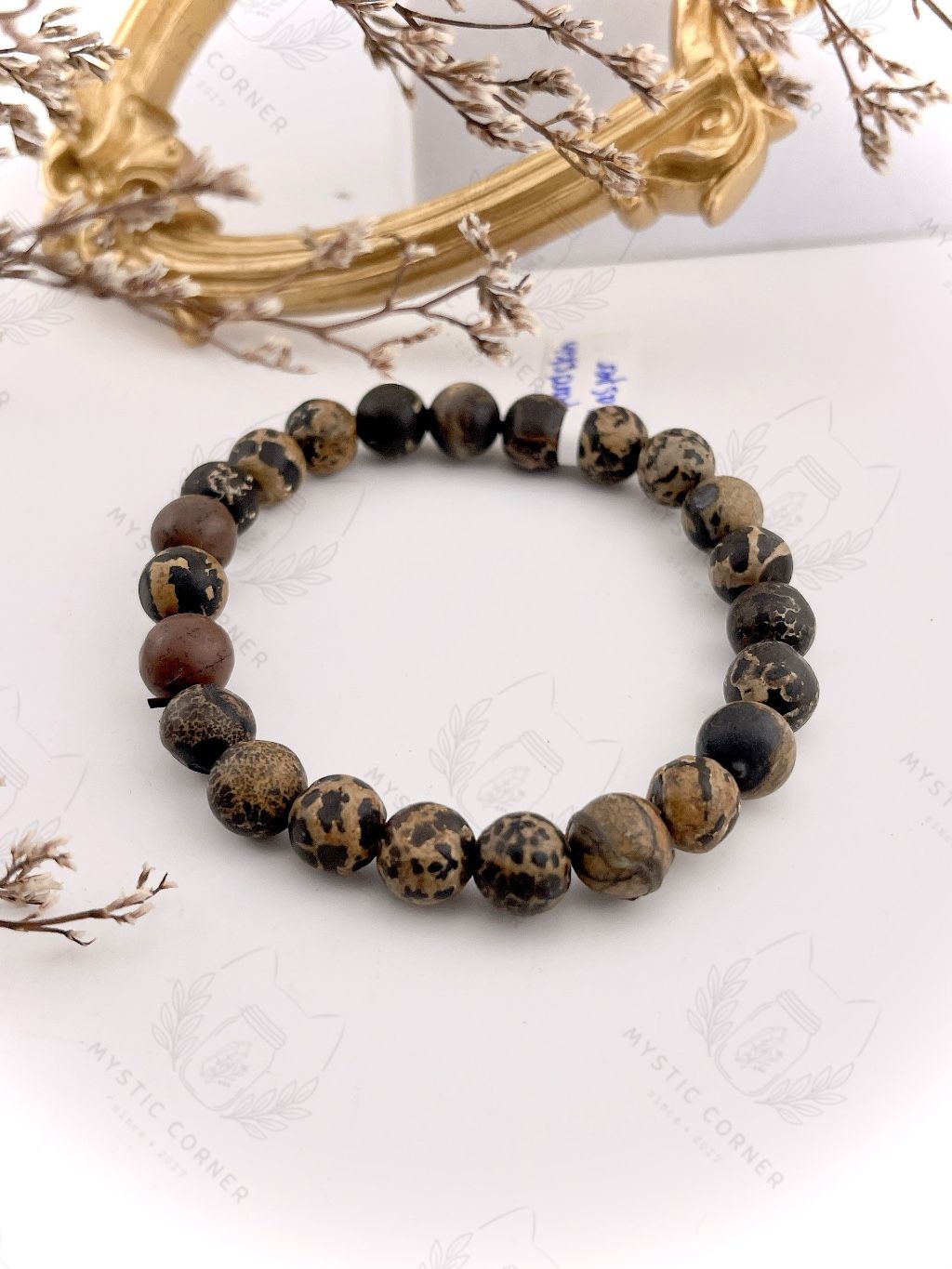 Vòng tay đá phong thuỷ Leopard Skin Jasper hỗ trợ tốt về cả mặt thể chất và tinh thần