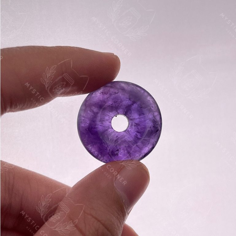 Đồng điếu phong thuỷ đá Thạch anh Tím (Amethyst Crystal Quartz) hỗ trợ bảo vệ tâm linh, biểu tượng tài lộc