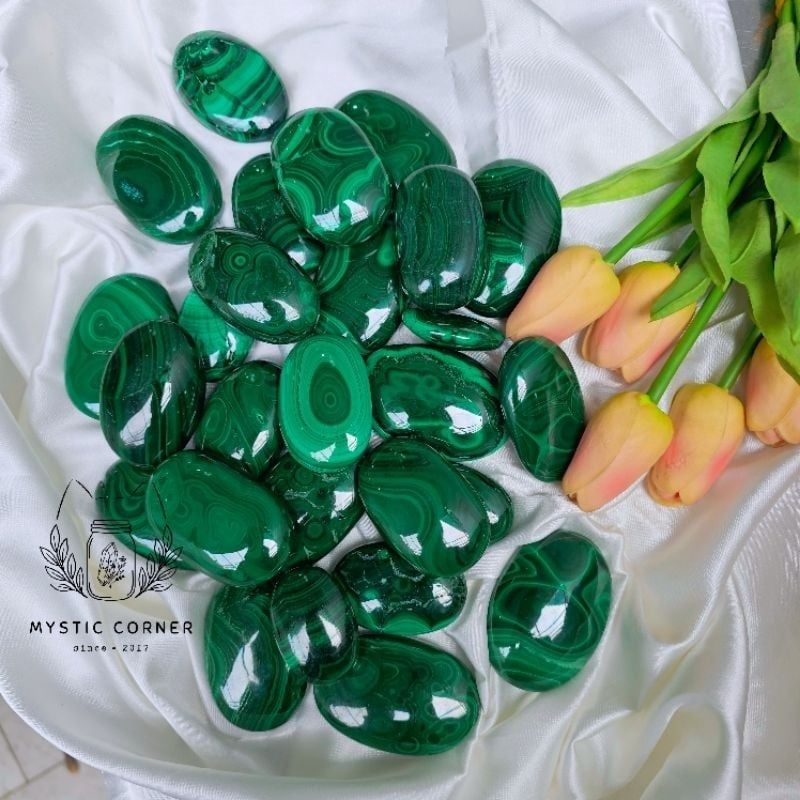 Malachite Palm (đá khổng tước) đá hỗ trợ may mắn, công việc, mở rộng trái tim đá năng lượng, đá phong thủy