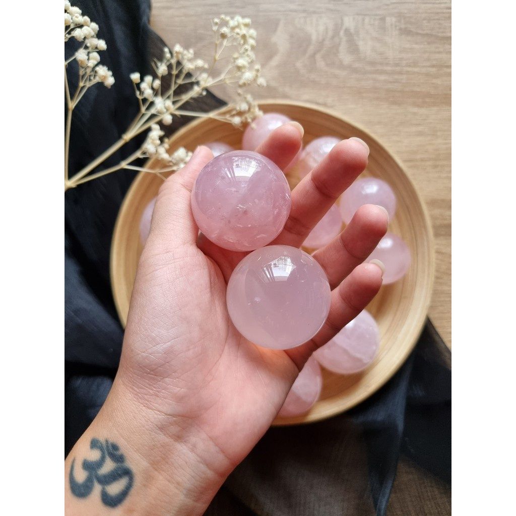 Cầu đá Thạch anh hồng (Rose Quartz) làm Grid, trụ thanh tẩy Tarot, Reiki, thiền định, đá phong thủy