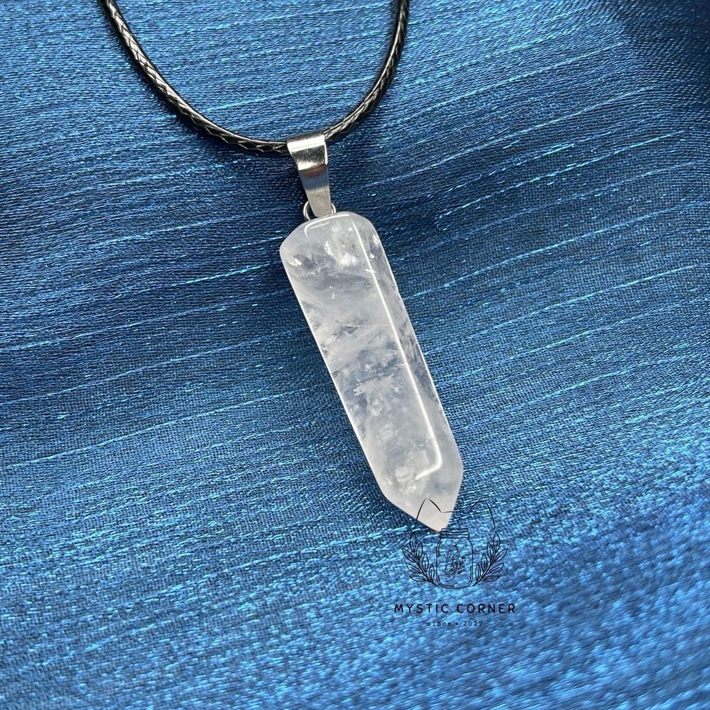 Vòng cổ đá thạch anh Trắng Clear Quartz, vòng đá bảo vệ, vòng đá năng lượng
