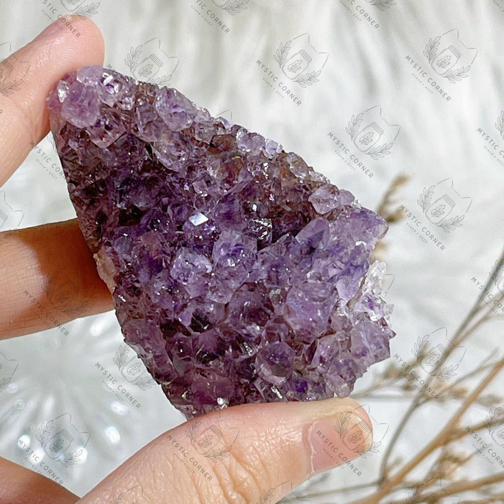 Hốc thạch anh tím mini (Amethyst cluster/geode)
