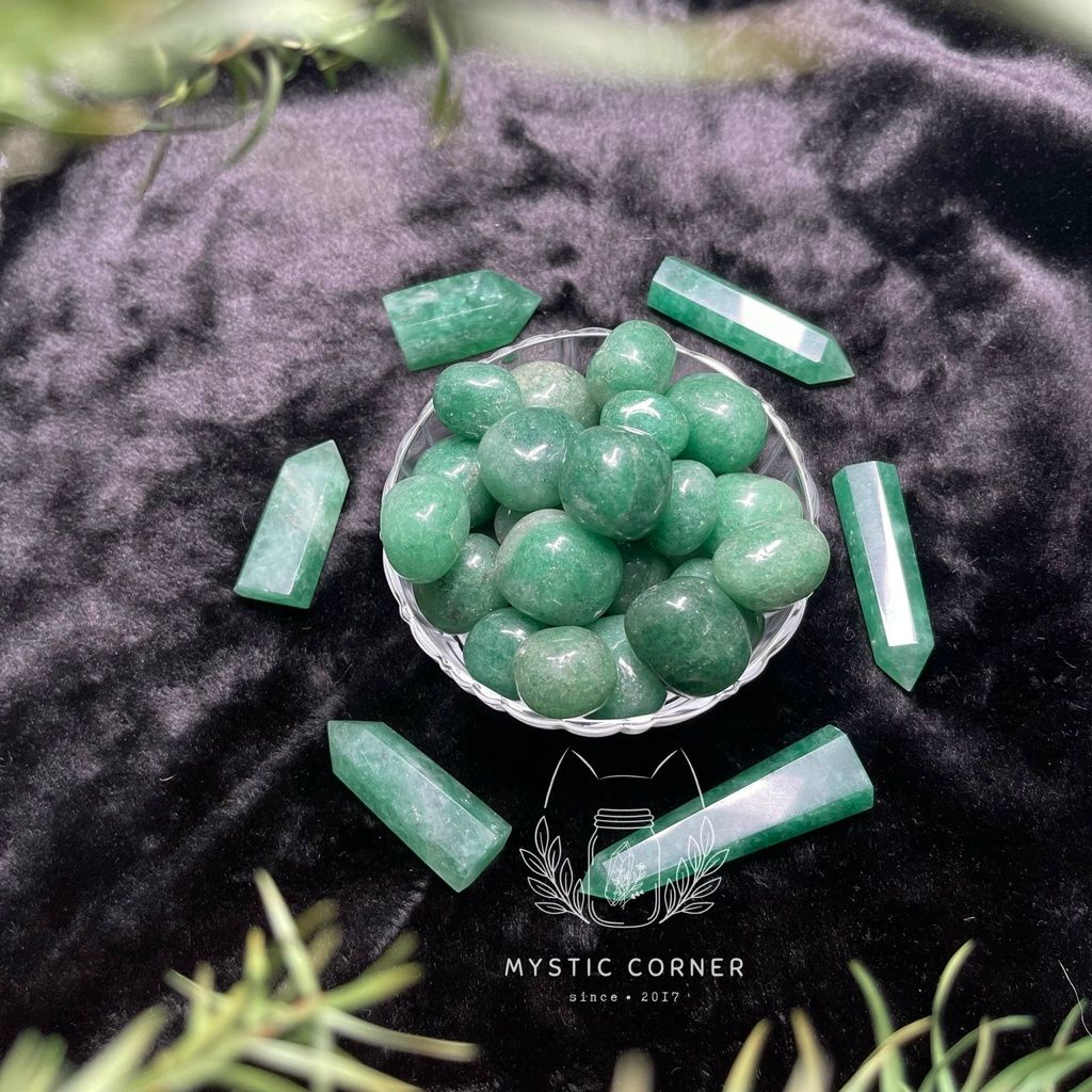 Tumbled đá thạch anh dâu xanh (Green Strawberry), đá thanh tẩy bài Tarot, đá phong thuỷ
