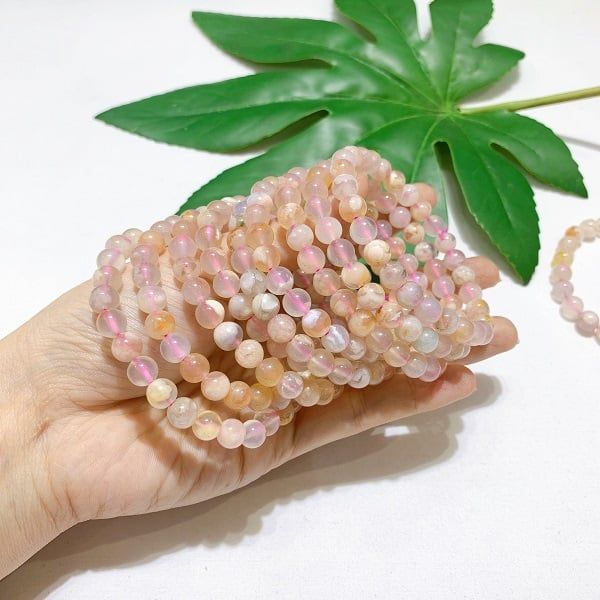 Vòng Blossom Agate (Vòng tay đá Mã Não Hoa Anh Đào)