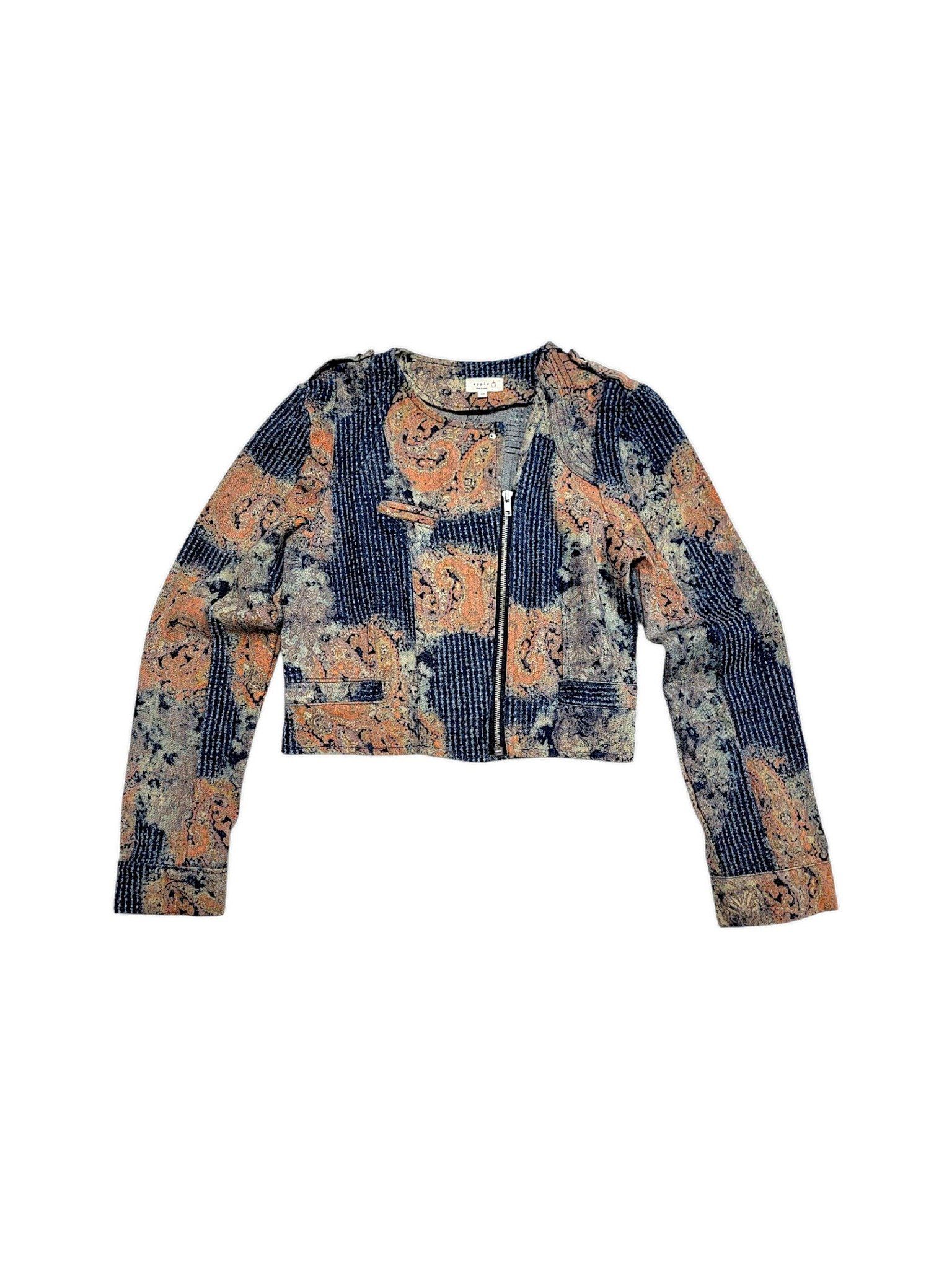 |SIZE XS| APPLE FLORAL BORO DENIM JACKET AOXS-069