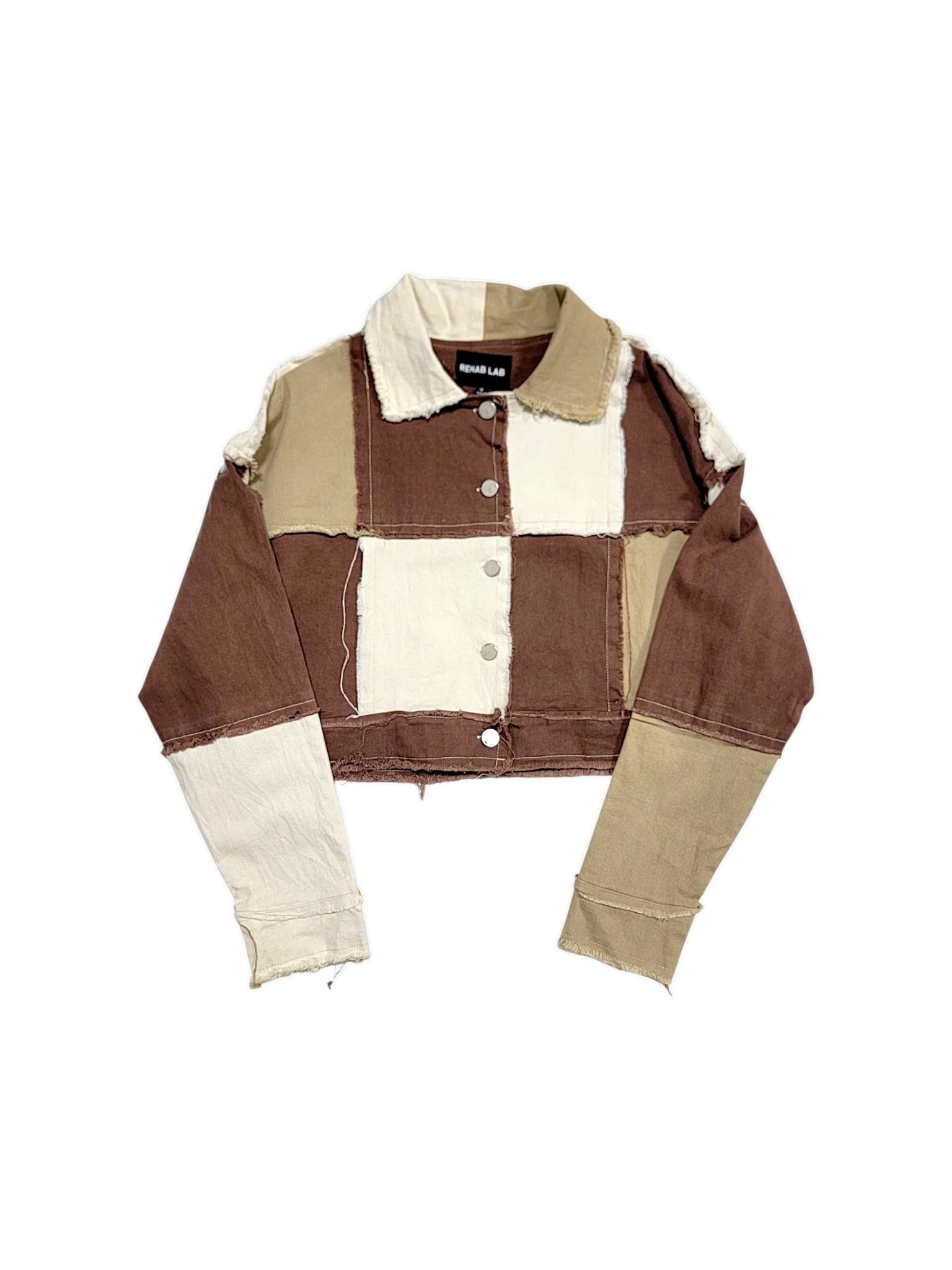 |SIZE M| REAHAB LAB PATCHWORK CROP JACKET AOM-070