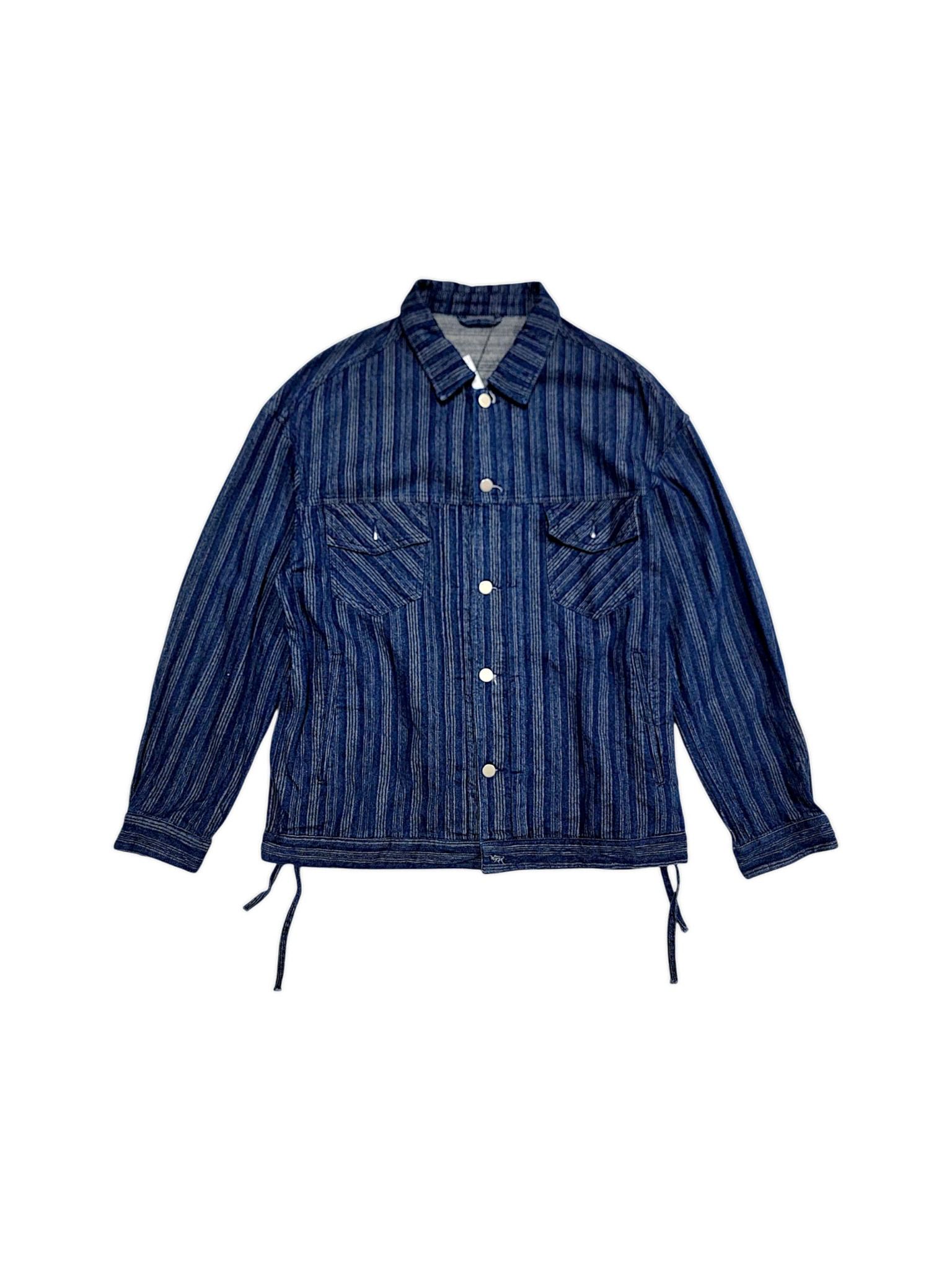 |SIZE XL| VERTICAL STRIPED DENIM JACKET AOXL-052