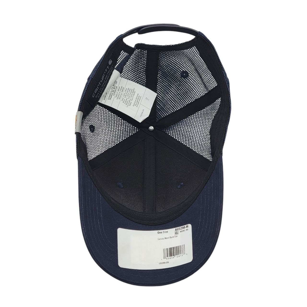 CARHARTT NAVY CANVAS MESH BACK CAP AH5298-M-NAVY