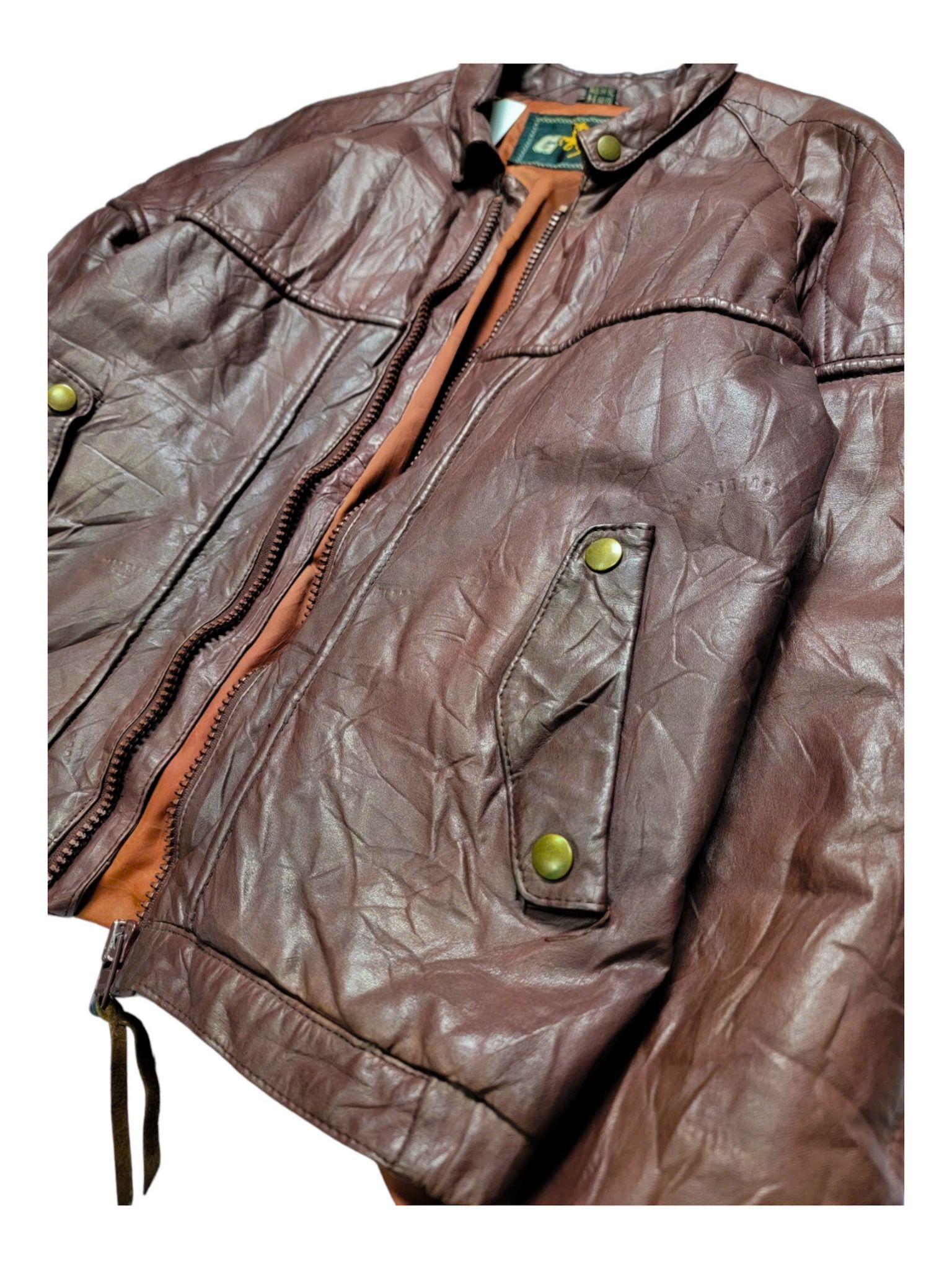|SIZE M| GB LEATHER JACKET AOM-5729